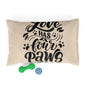 Pet Bed — "Love Has Four Paws" Cozy Plush Dog & Cat Bed