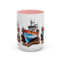 Nautical Accent Coffee Mug | Perfect for Boat Lovers, Sailor Gifts, Coastal Decor, Unique Gift Idea, Custom Artwork Mug