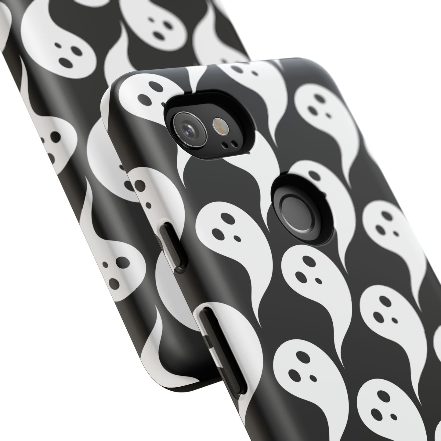 Ghost Pattern Phone Case, Cute Ghost Cell Phone Cover, Halloween Accessory, Spooky Gift, Black and White Phone Case