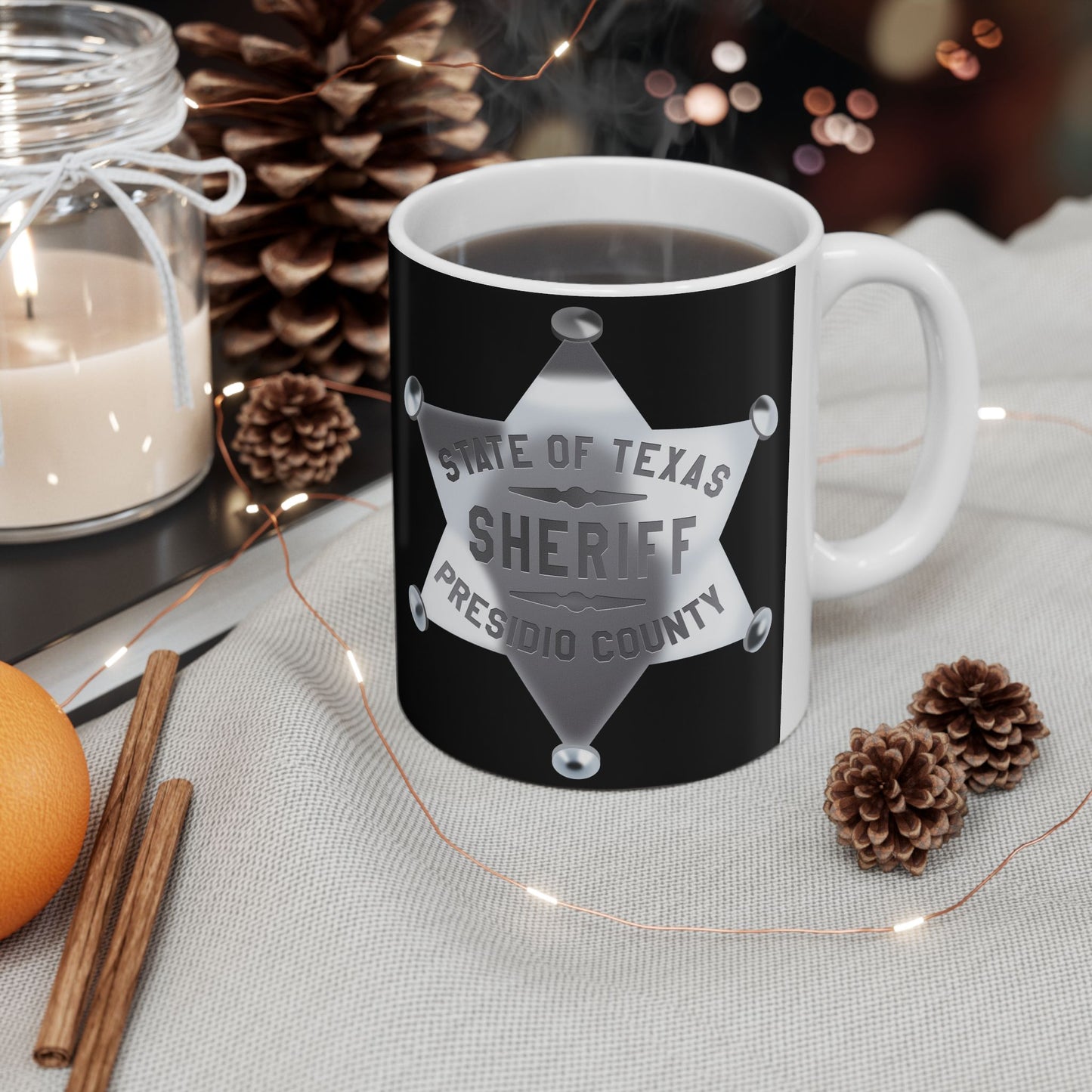 Sheriff's Office Ceramic Mug, Law Enforcement Gift, Sheriff Star Coffee Cup, Police Support Mug, Funny Sheriff Present