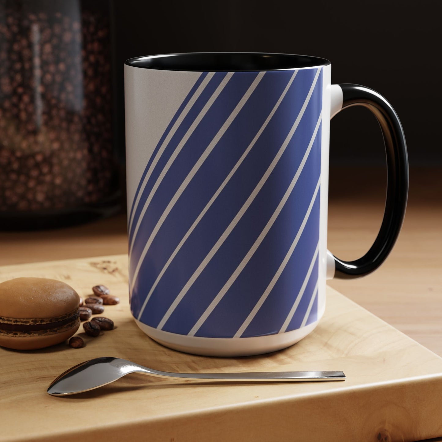 Elegant Stripe Accent Coffee Mug - Perfect for Gifts, Home Decor, Office, Birthdays, and Tea Lovers