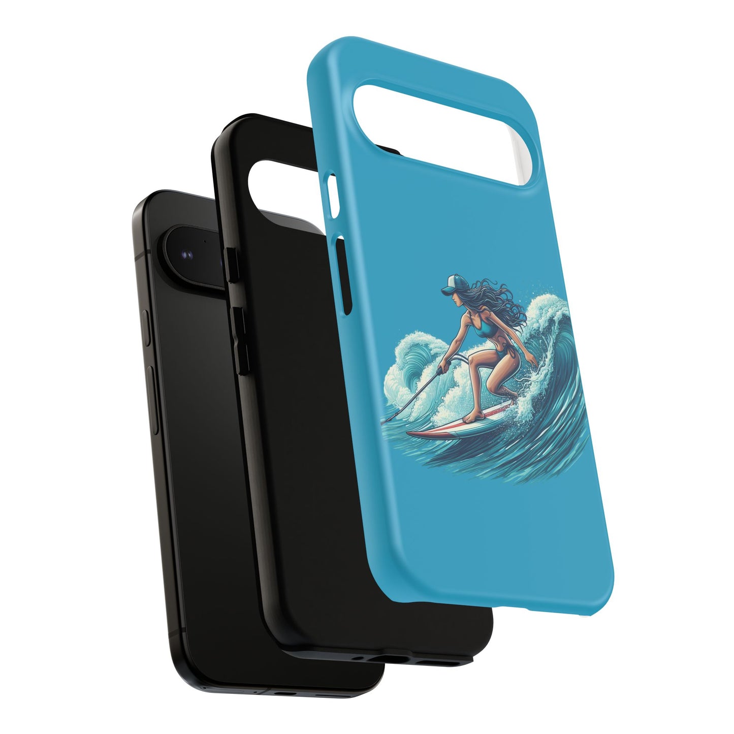 Surfing Phone Case, Coastal Vibes Phone Cover, Tough Cases for Beach Lovers, Ocean Art Phone Accessories, Summer Gift Idea