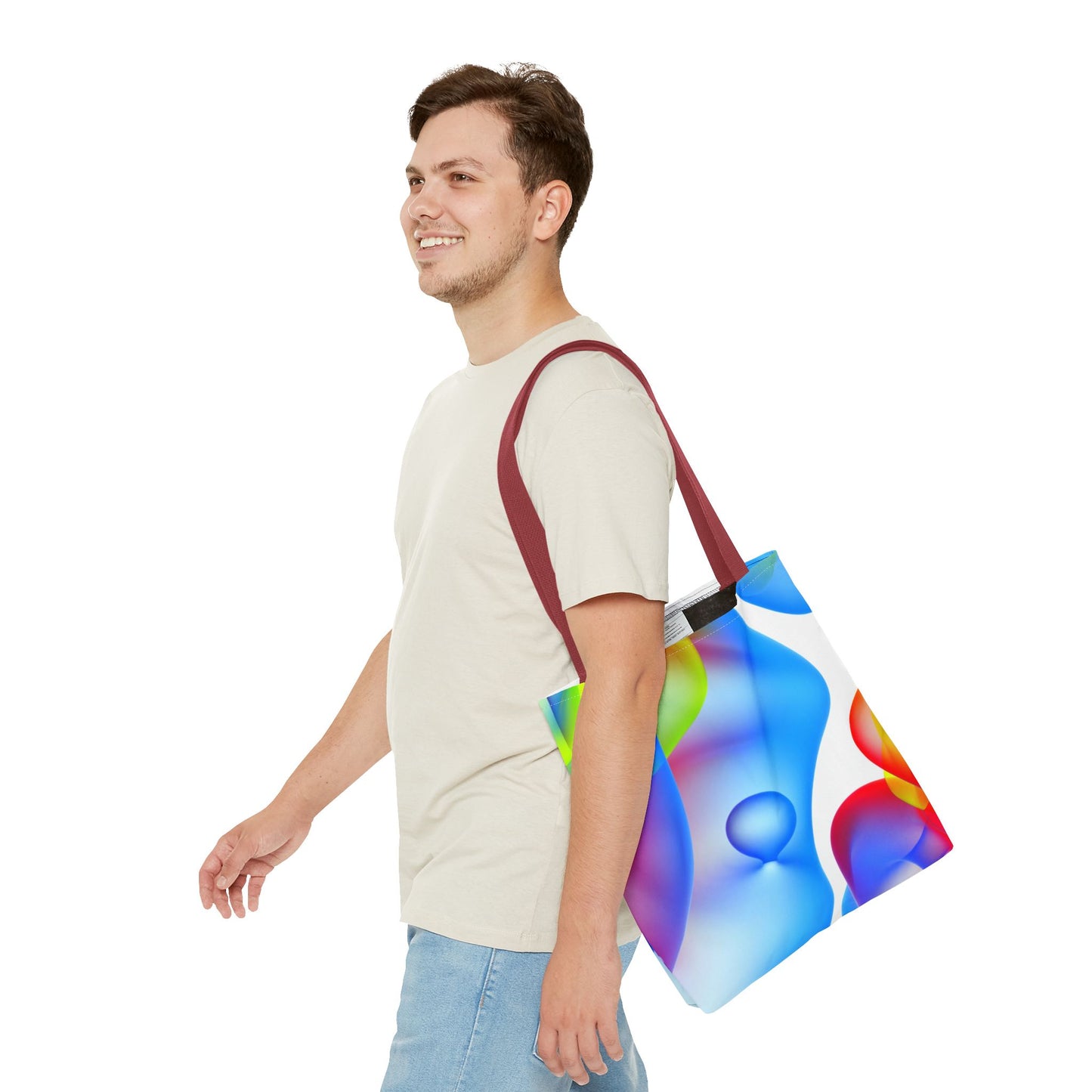 Vibrant Abstract Tote Bag, Colorful Beach Bag, Reusable Grocery Tote, Stylish Everyday Bag, Gift for Art Lovers