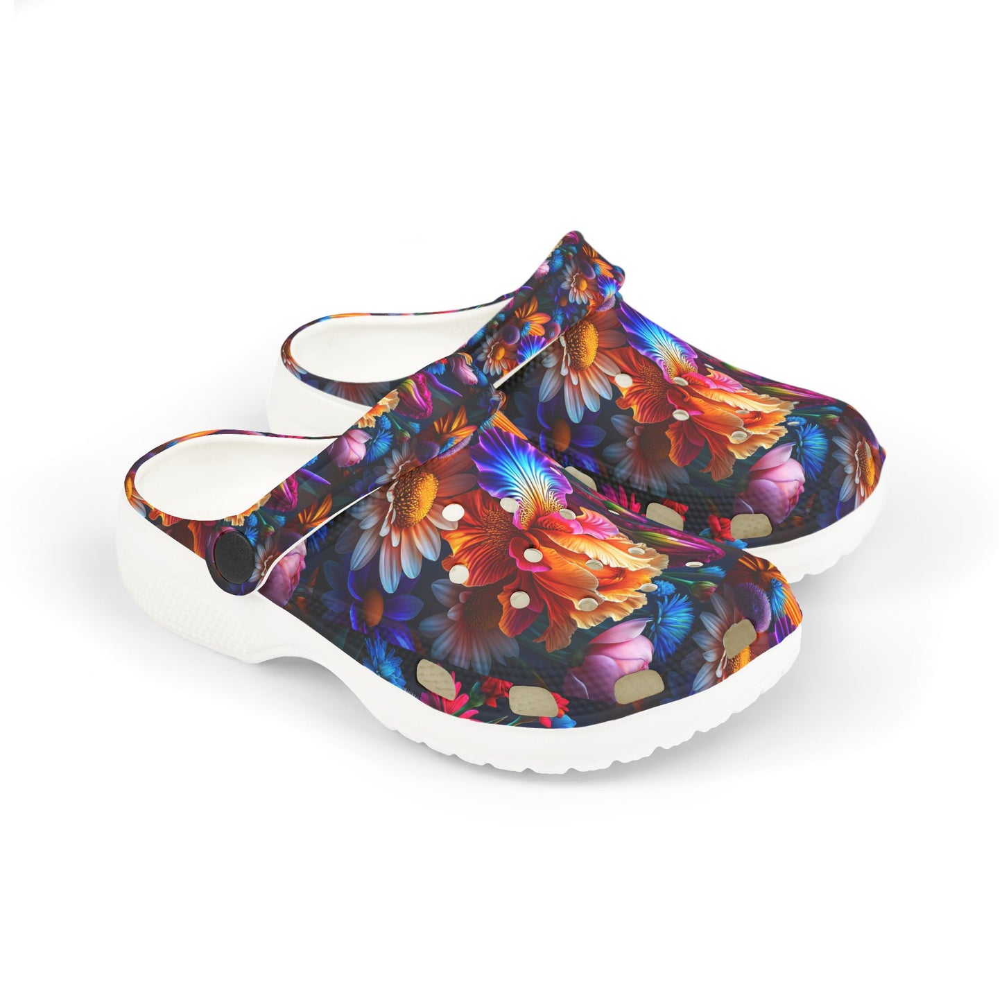 Colorful Kid's EVA Foam Clogs, Fun Playtime Footwear, Summer Outdoor Shoes, Floral Pattern Kids Shoes, Garden Clogs, Bright Kids Footwear