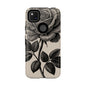 Black Rose Phone Case, Tough Cases with Floral Design, Elegant Tech Accessory, Gift for Flower Lovers, Stylish Protection