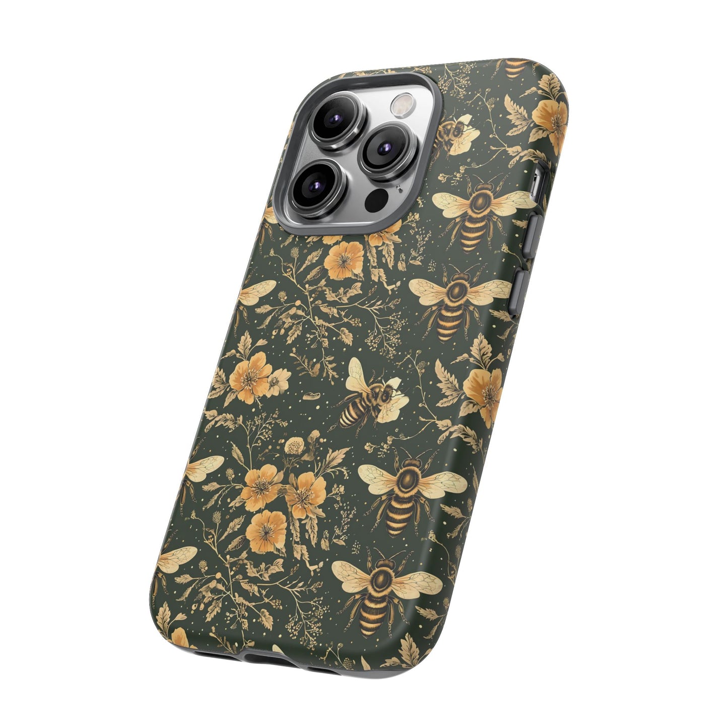 Nature-Inspired Phone Case, Tough Cases for Nature Lovers, Floral Bee Design, Eco-Friendly Gift, Summer Vibes, Trendy Phone Accessory,