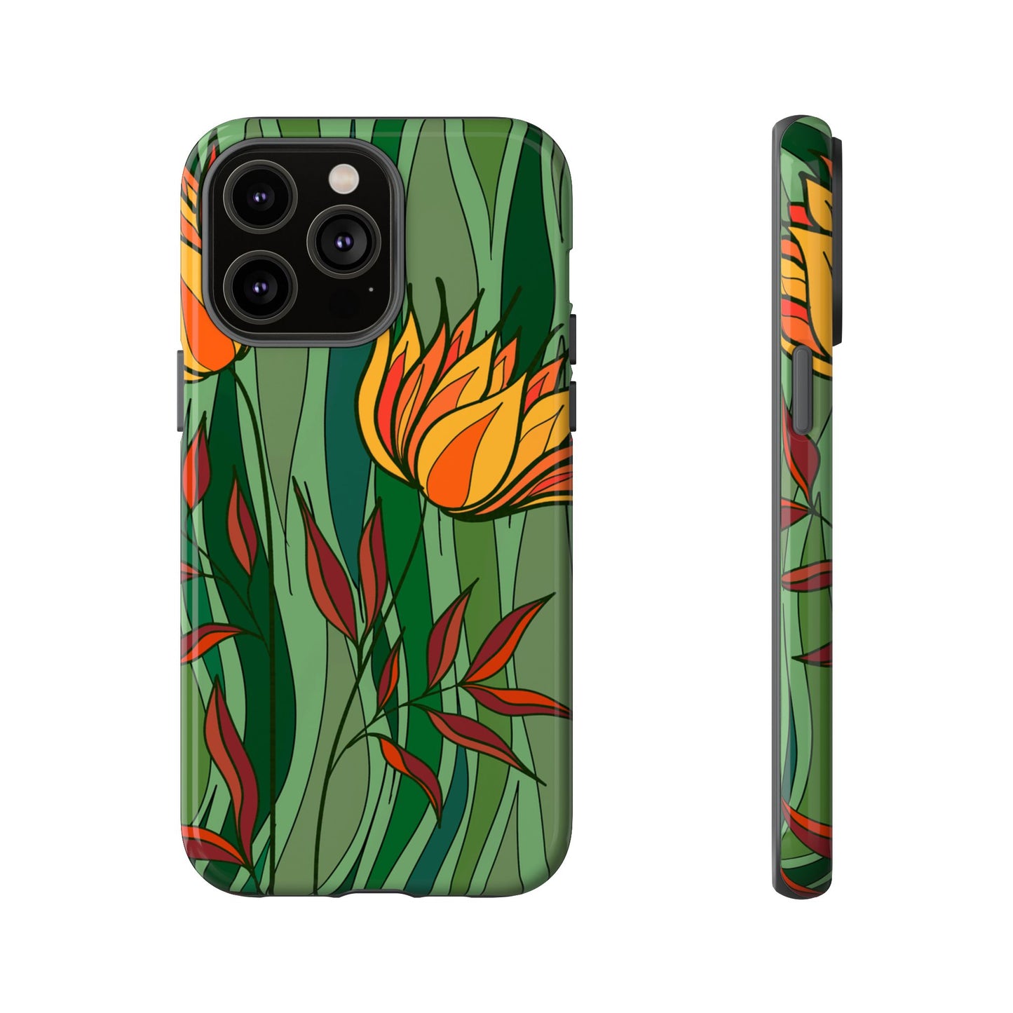 Vibrant Floral Phone Case, Nature-Inspired Tough Case, Eco-Friendly Cover, Unique Gift for Nature Lovers, Spring Decor