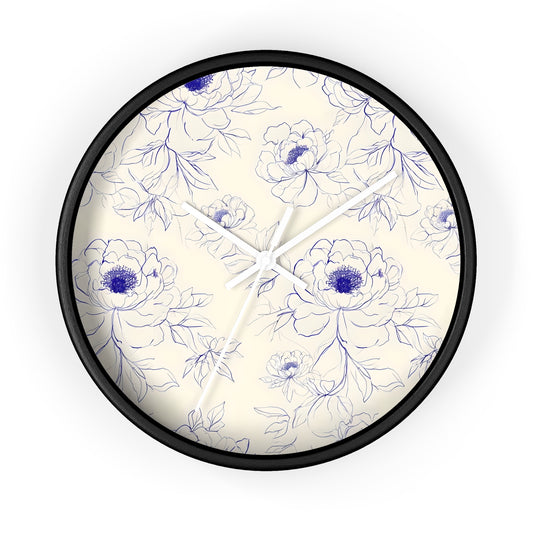 Elegant Floral Wall Clock, Vintage Home Decor, Flowers Clock, Gift for Her
