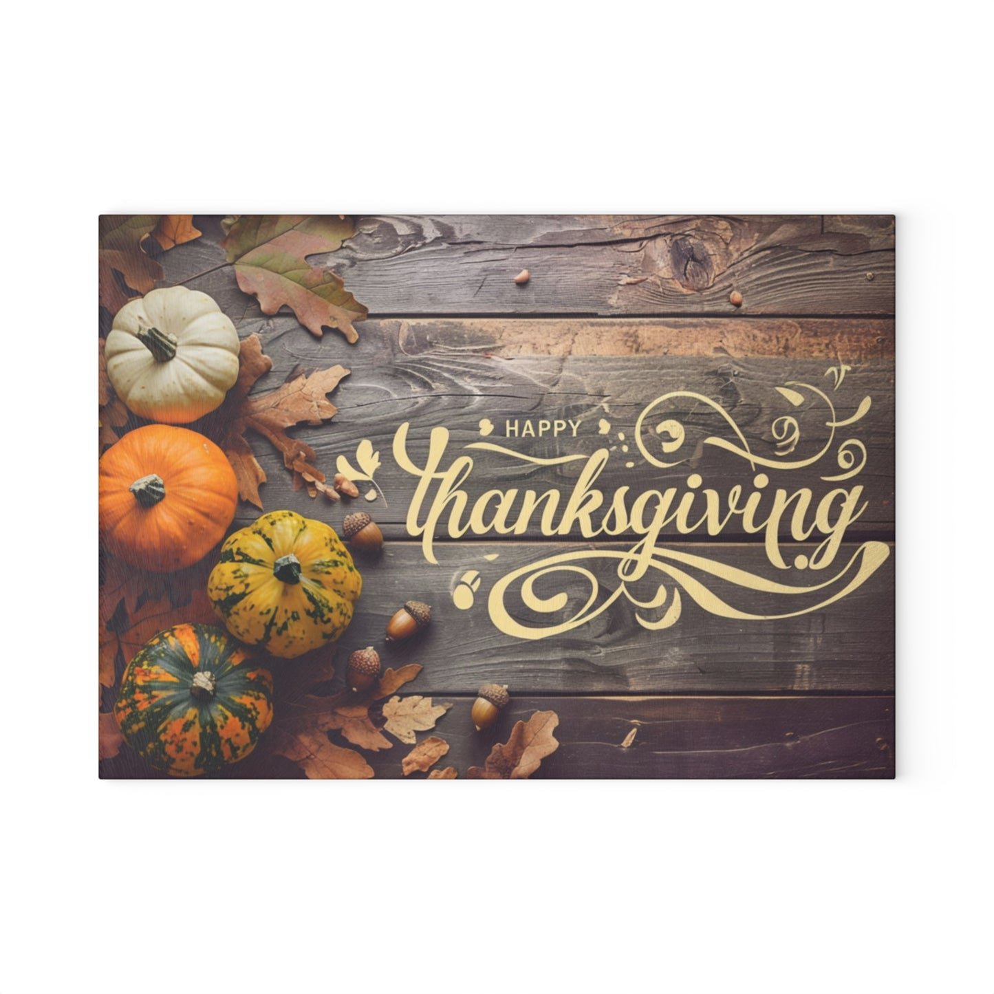Thanksgiving Glass Cutting Board - Festive Kitchen Decor