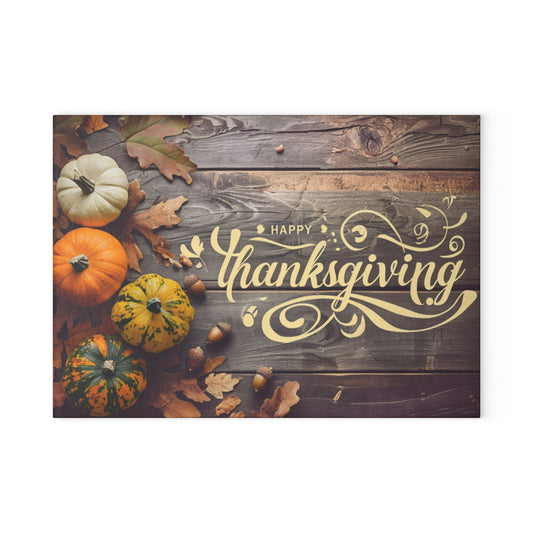 Thanksgiving Glass Cutting Board - Festive Kitchen Decor