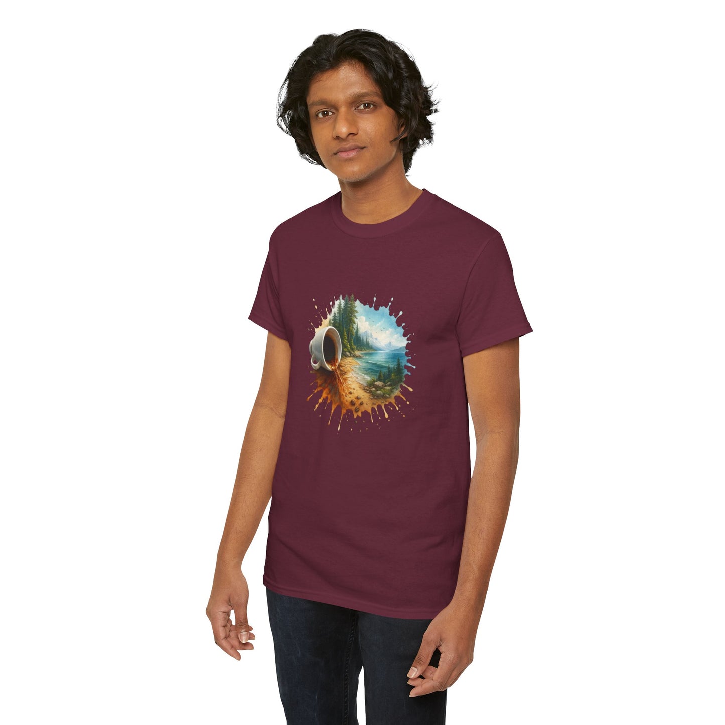 Nature-Inspired Unisex Heavy Cotton Tee, Casual Outfit, Gift for Nature Lovers, Camping Apparel, Outdoor Adventure Shirt