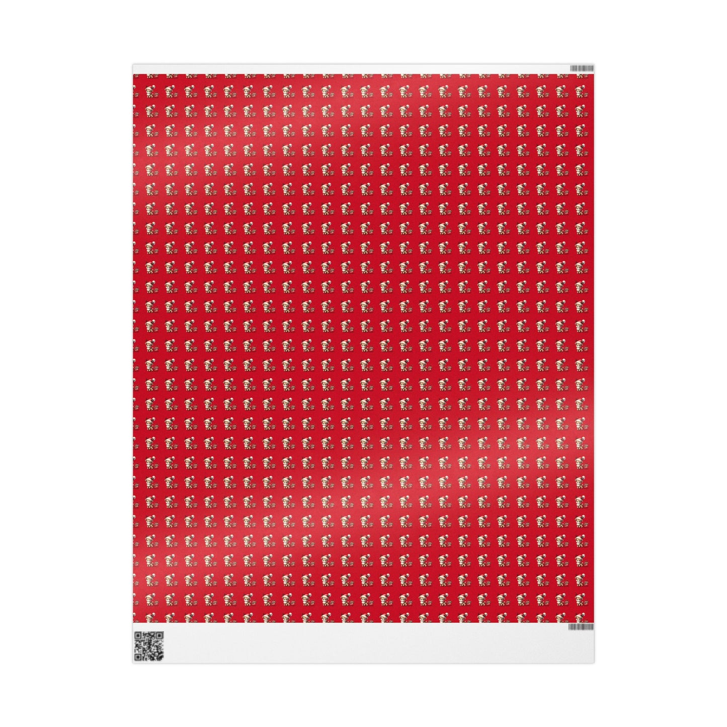 Christmas Dog Pattern Wrapping Paper – Red Holiday Gift Wrap with Cute Puppies