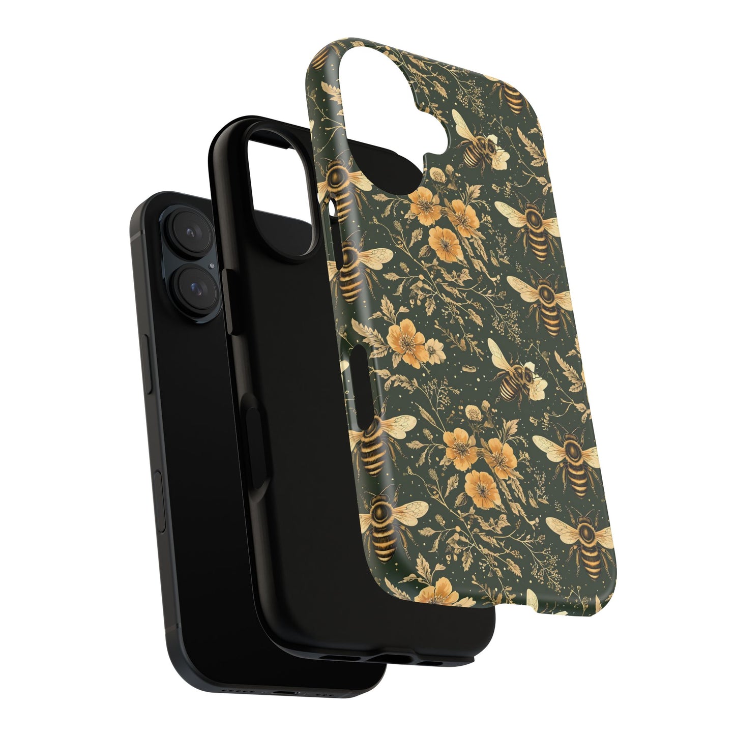Nature-Inspired Phone Case, Tough Cases for Nature Lovers, Floral Bee Design, Eco-Friendly Gift, Summer Vibes, Trendy Phone Accessory,