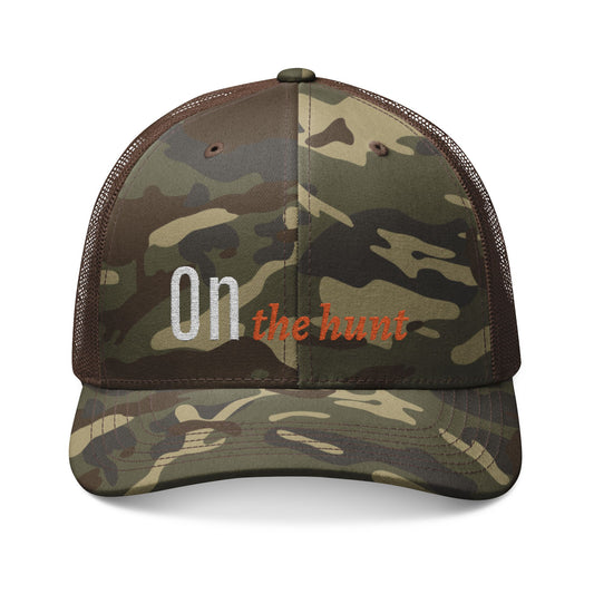 Camouflage Trucker Hat — "On the Hunt" Embroidered Hunting Cap