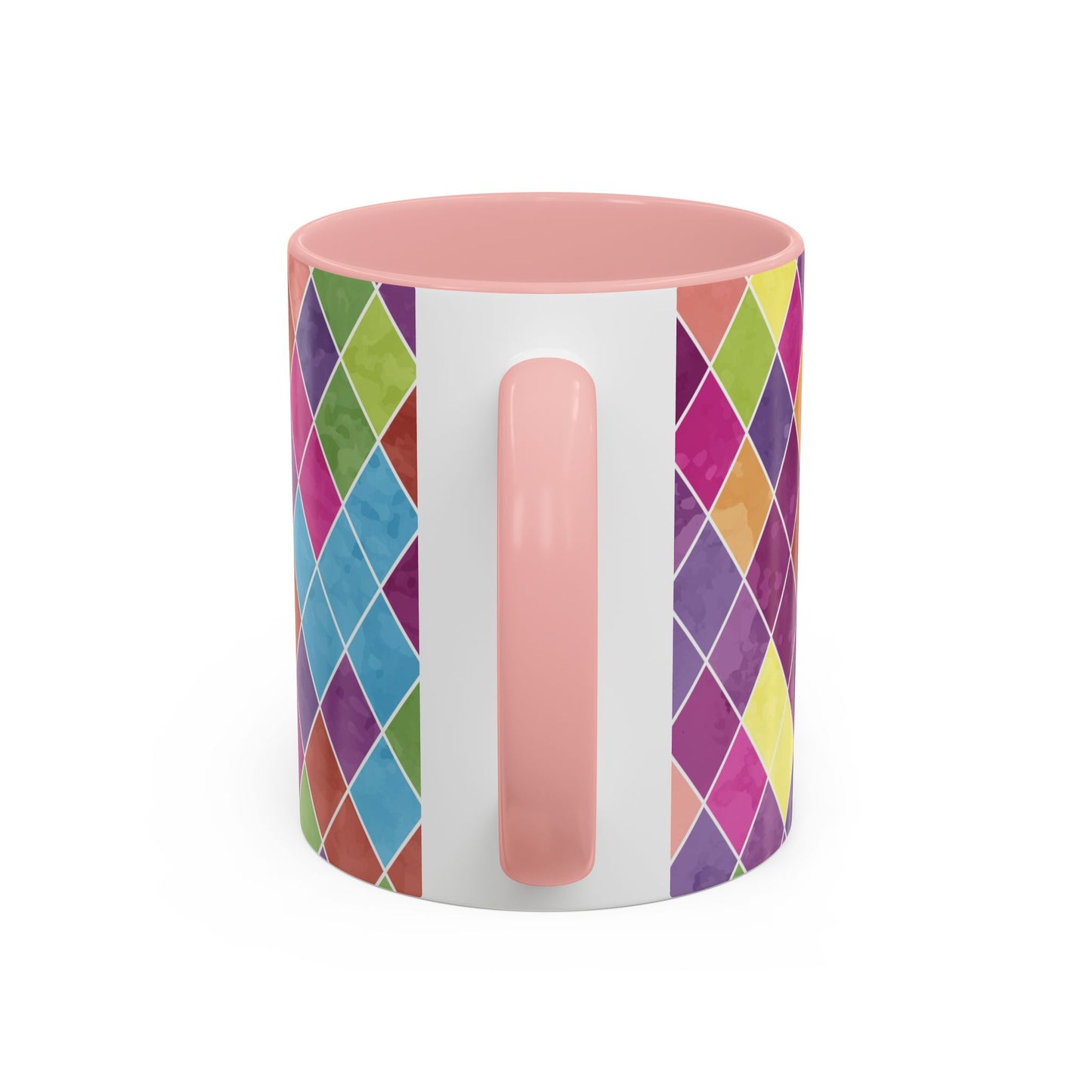 Colorful Diamond Pattern Coffee Mug, Coffee Lover Gift, Bright Kitchen Decor, Artistic Mug, Vibrant Drinkware