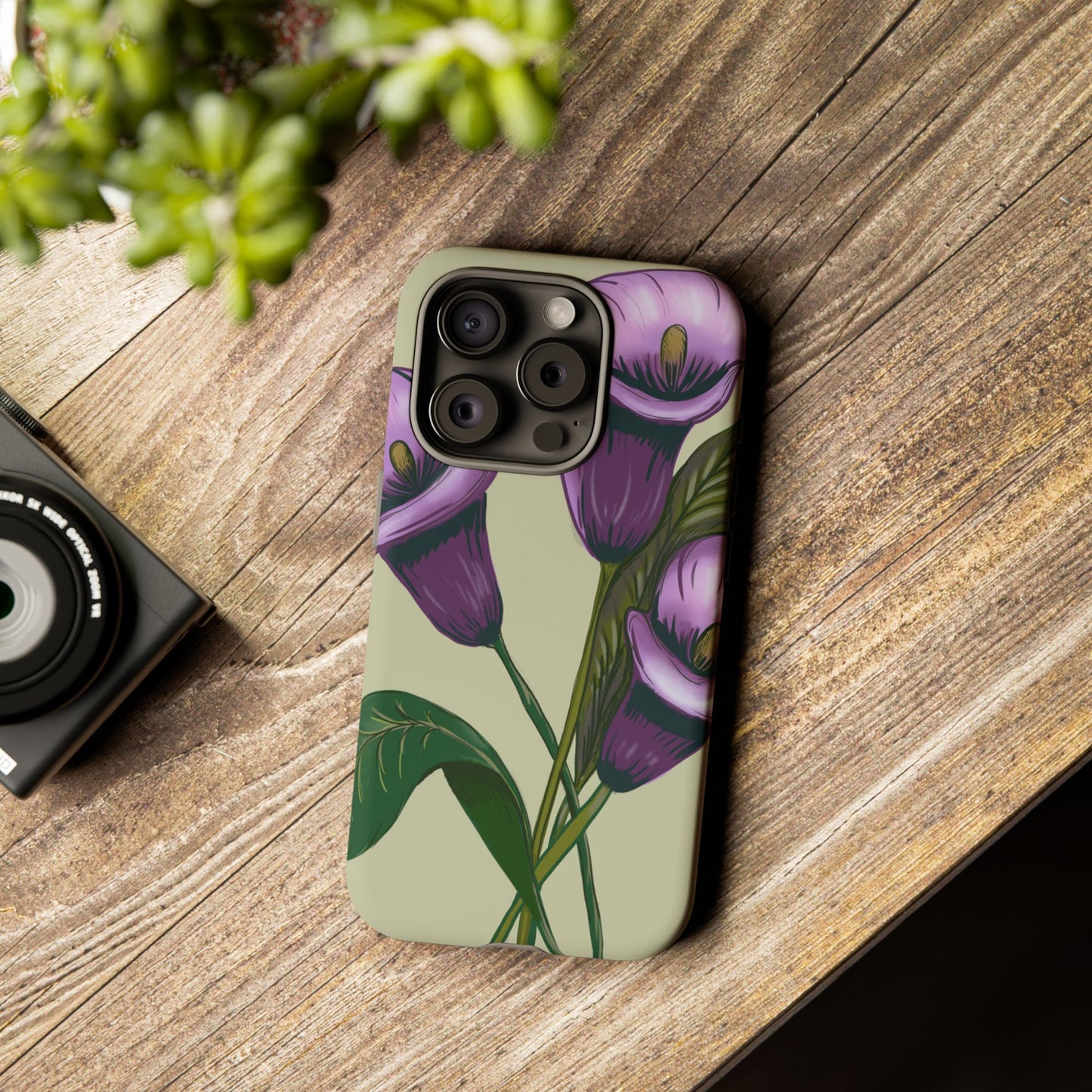 Floral Phone Case - Tough Cases, Purple Flower Design, Cell Phone Accessories, Gift for Her, Nature Lover Essentials