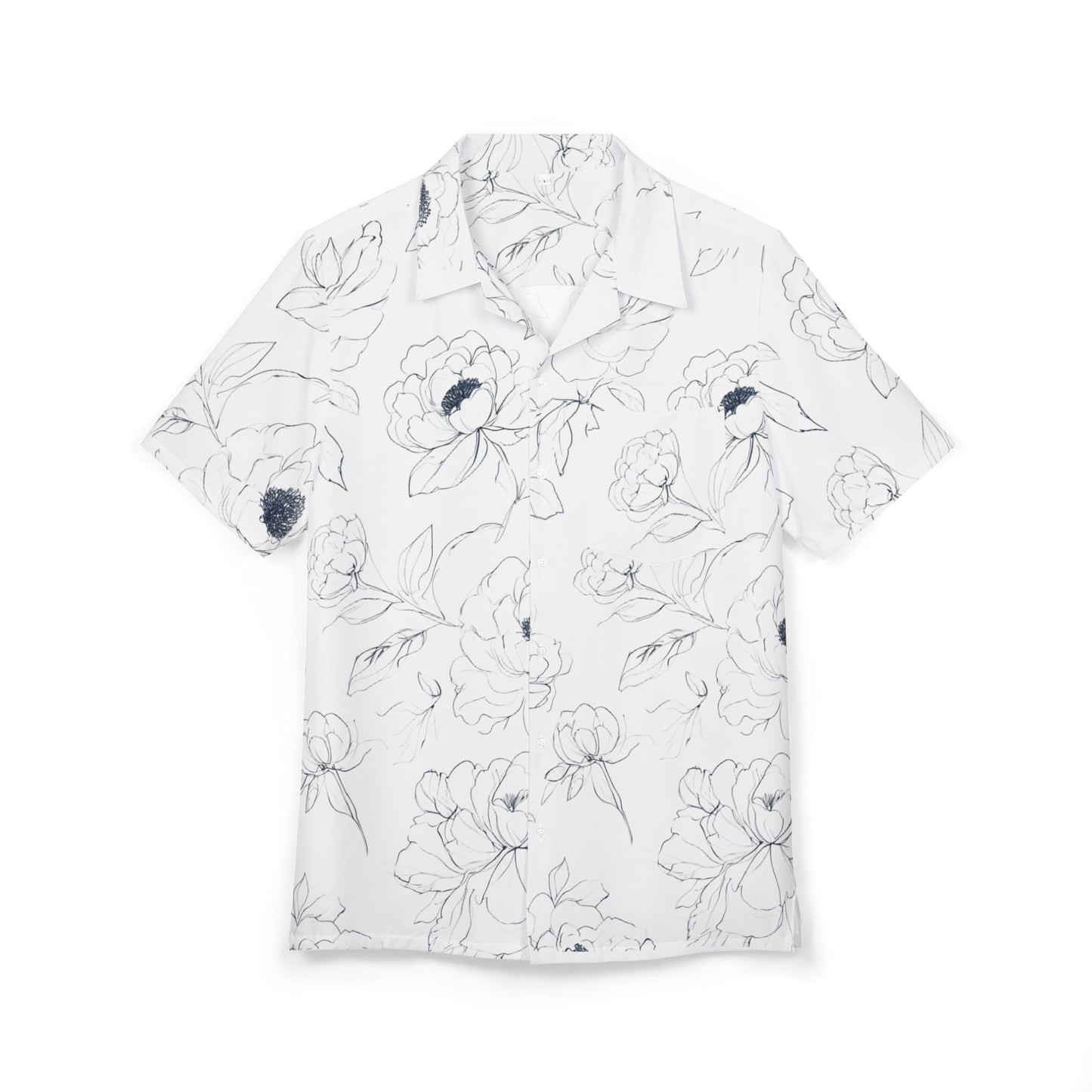 Floral Hawaiian Button-Down Shirt, Beachwear, Summer Outfit, Tropical Style,