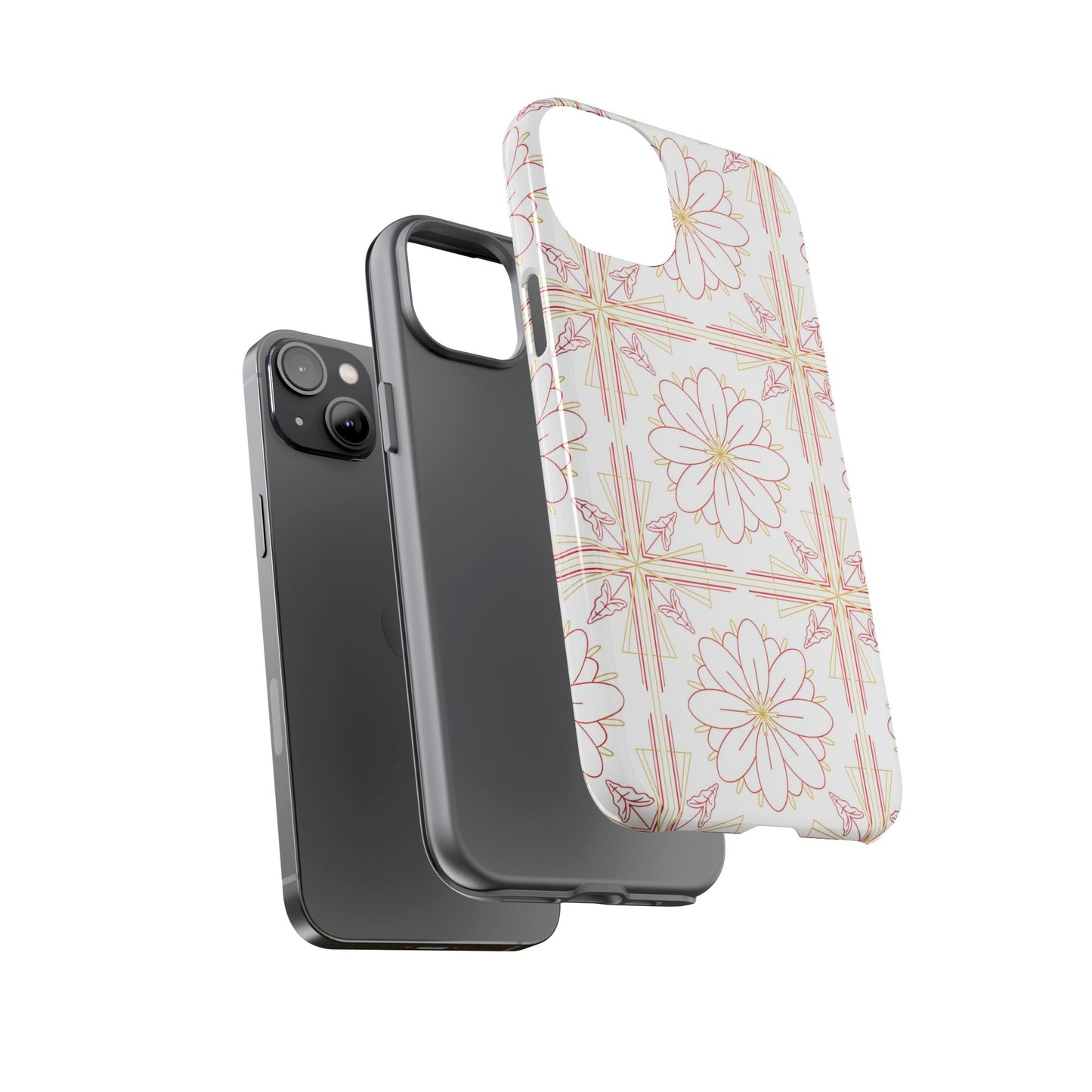 Floral Pattern Phone Case - Stylish Tough Case, Flower Design, Cute Mobile Cover, Phone Accessory, Gift for Her, Spring Style