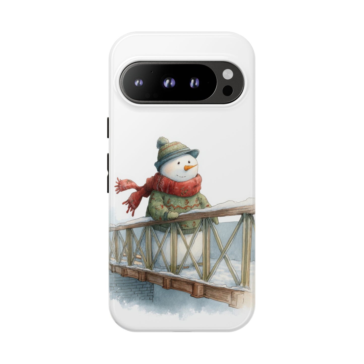 Snowman Phone Case – Winter Holiday Gift, Cute Snowman Design, Winter Accessories, Protective Phone Case, Unique Christmas Present
