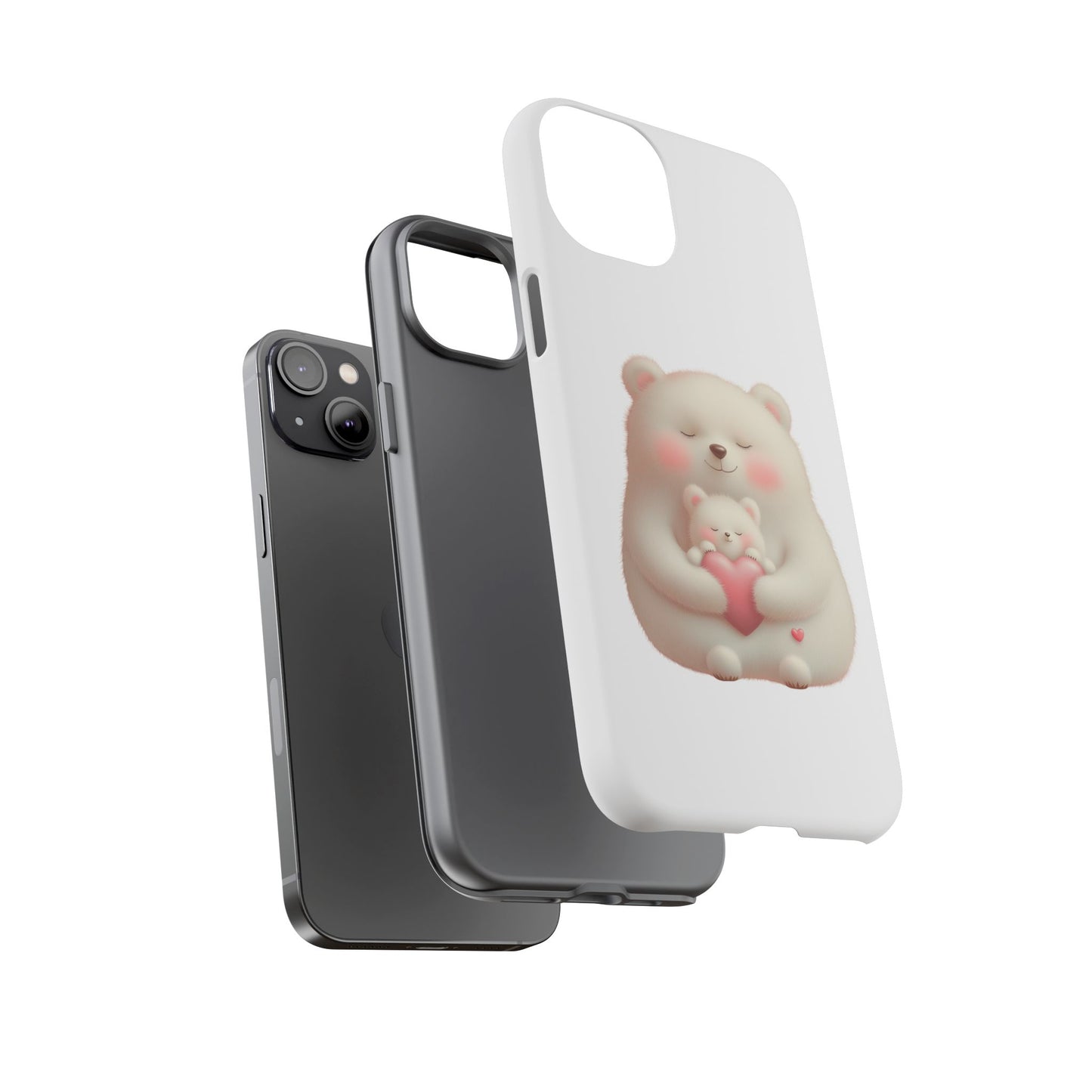 Cute Bear Phone Case, Tough Cases, Animal Lover Gift, Kids Accessories, Mother’s Day, Heartwarming Design