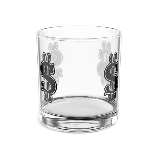 Dollar Sign Rocks Glass, 10oz | Perfect for Drinks, Home Bar Decor, Gift for Him, Wedding, Birthday, Celebration