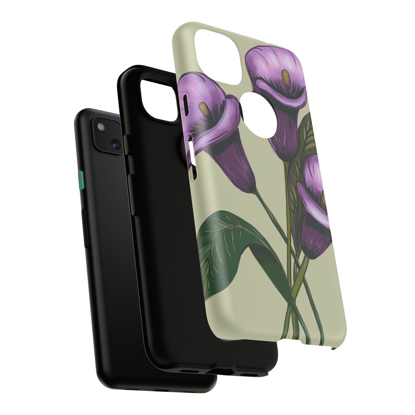 Floral Phone Case - Tough Cases, Purple Flower Design, Cell Phone Accessories, Gift for Her, Nature Lover Essentials
