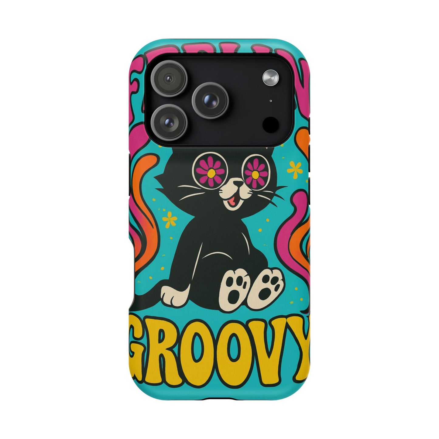Groovy Cat Magnetic Impact-Resistant Phone Case