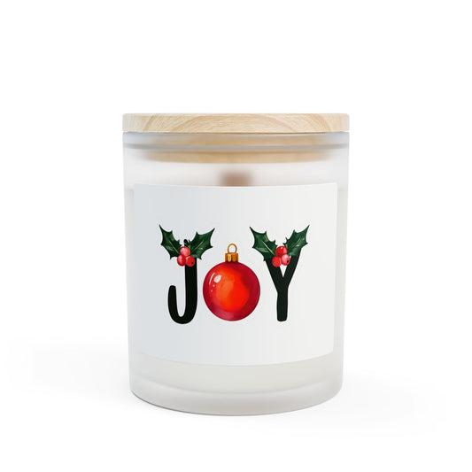 Joyful Holiday Candle - 11oz Frosted Glass Christmas Candle