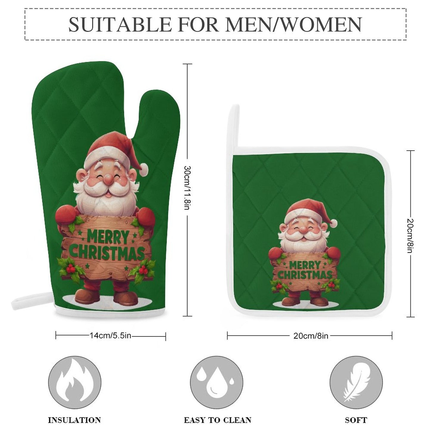 Oven Mitts & Pot Holder Set of 3 (Multi-image Splicing)