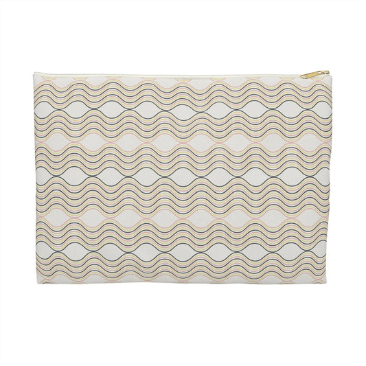 Wavy Pattern Accessory Pouch - Stylish Makeup Bag, Travel Organizer, Gift Idea, Modern Clutch, Storage Case