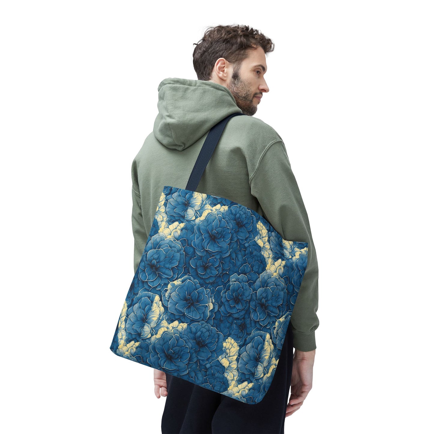 Floral Blue Peony Tote
