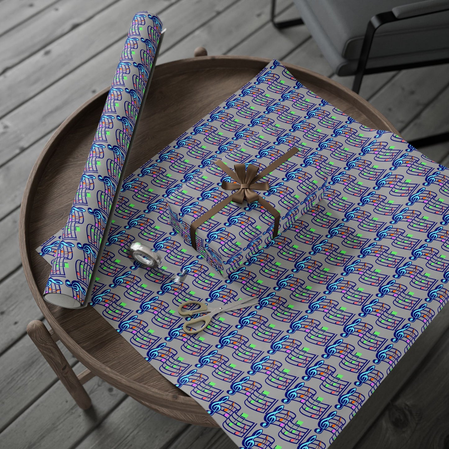 Musical Note Wrapping Paper, Fun Gift Wrap for Music Lovers, Birthday