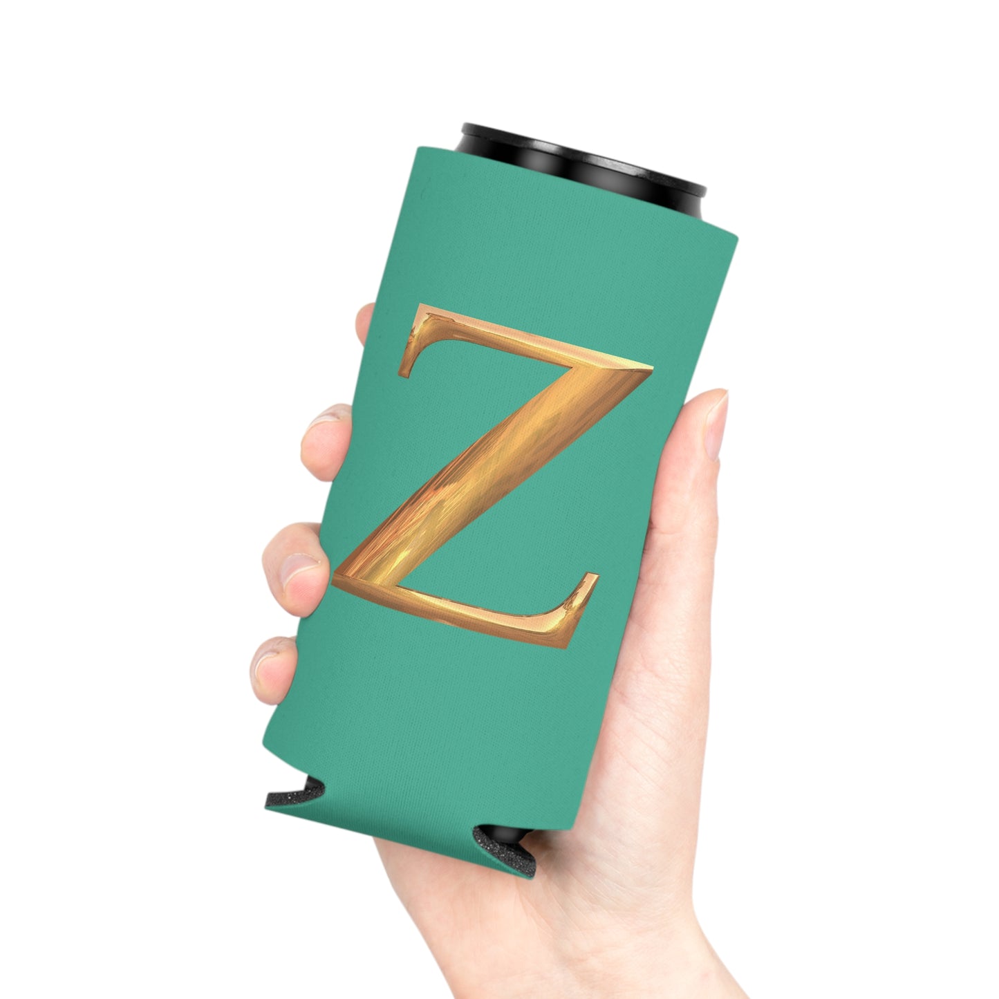 Personalized Monogram "Z"  Can Cooler - Stylish Drink Holder for Parties, Weddings, Beach Days, Summer Gatherings, Gifts