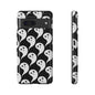 Ghost Pattern Phone Case, Cute Ghost Cell Phone Cover, Halloween Accessory, Spooky Gift, Black and White Phone Case