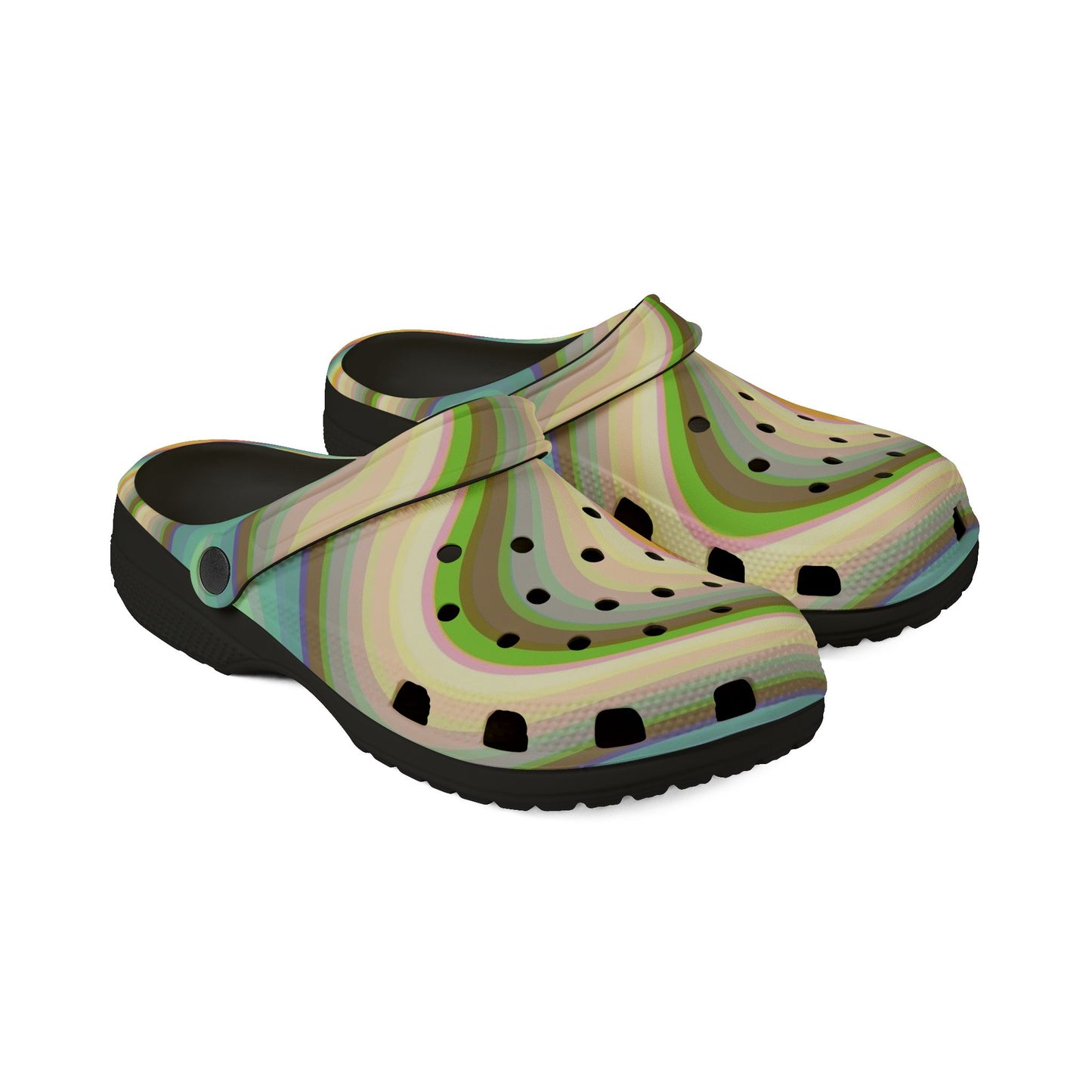 Retro Swirl Clogs — Colorful EVA Foam Comfort Shoes