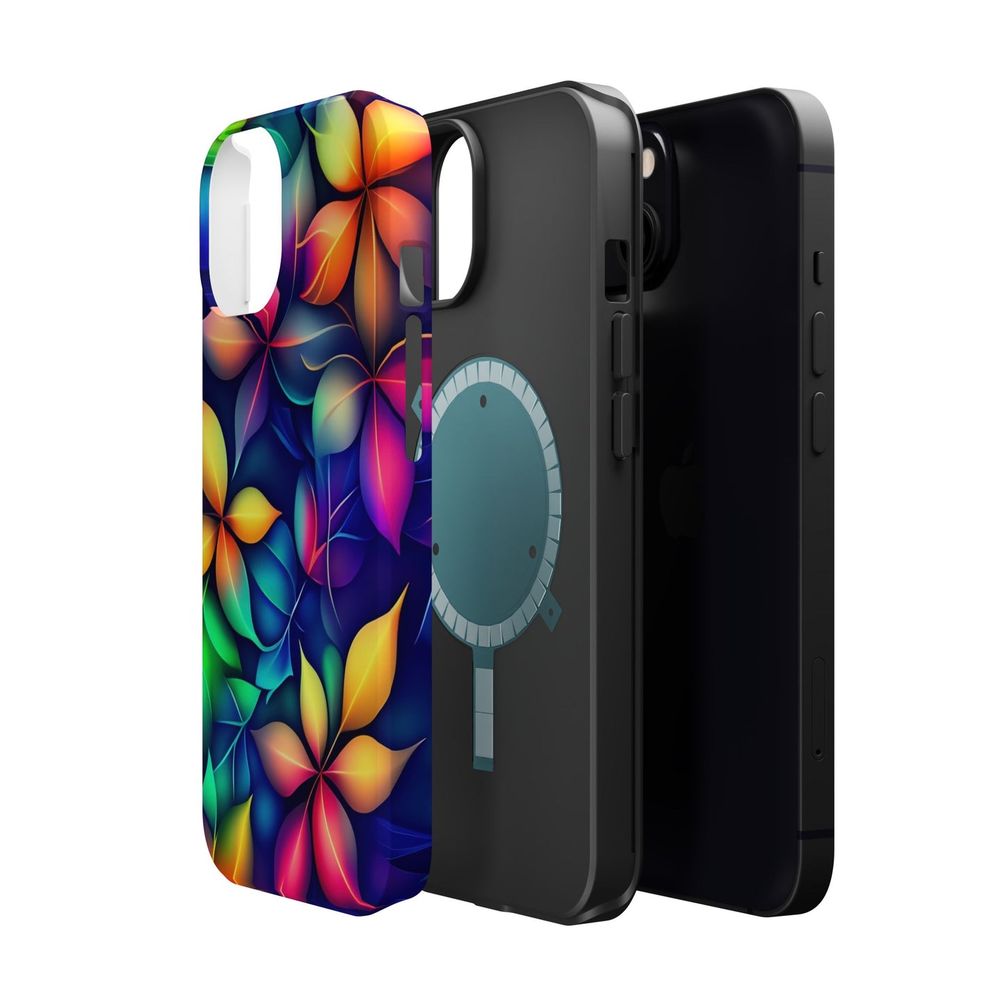 Floral Prism Magnetic Impact-Resistant Phone Case — Colorful Gradient Petal Design