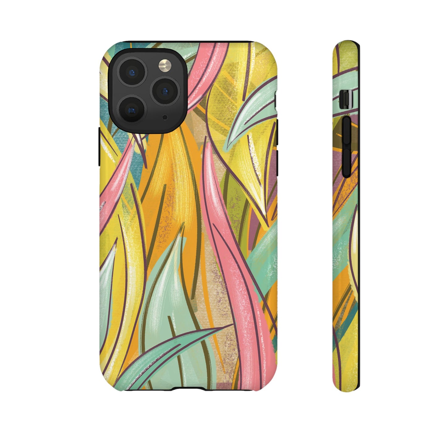 Vibrant Phone Case with Colorful Leaf Design, Tough Cases for Nature Lovers, Eco-Friendly Gift, Summer Vibes, Floral Phone Cover
