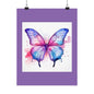 Butterfly Watercolor Matte Poster — Purple Vertical Art Print