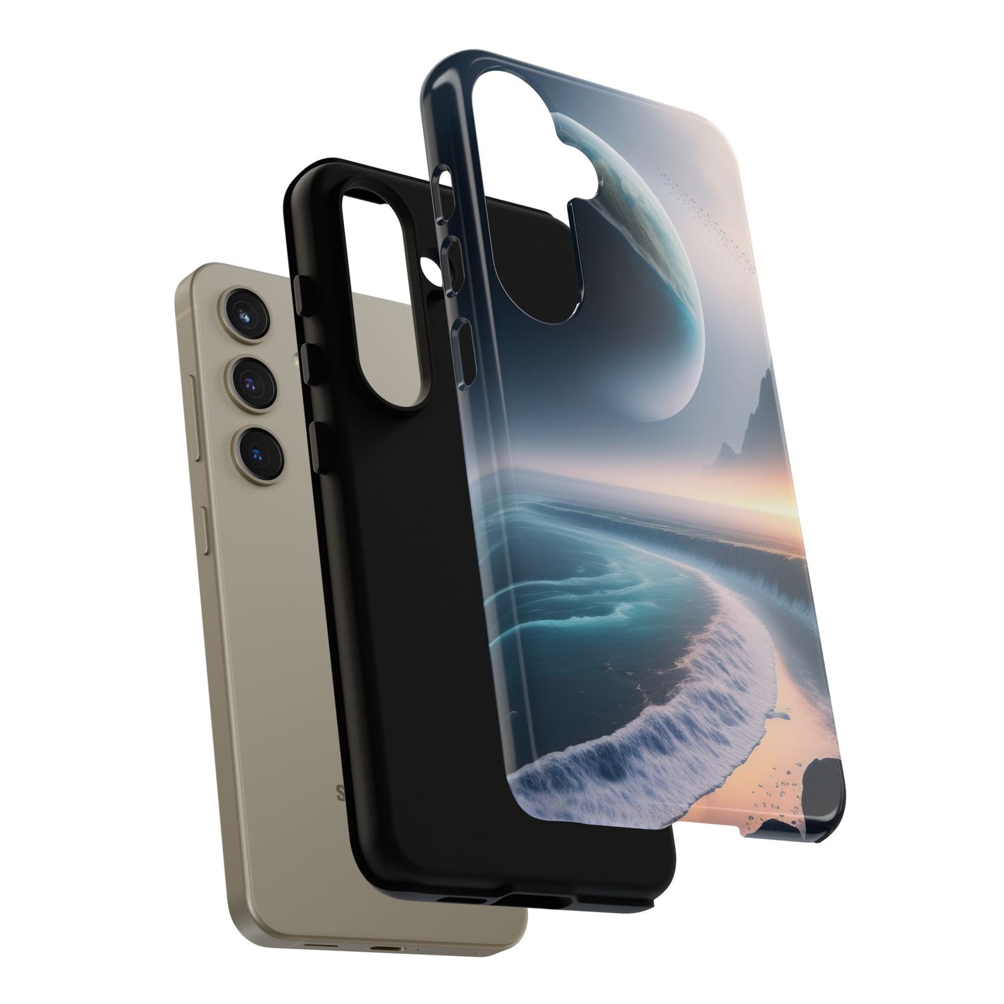 Galaxy Ocean Phone Case — Surreal Planet Beach Tough Case