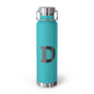 Personalized Copper Insulated Water Bottle, 22oz - "D" Custom Monogram, Travel Mug, Fitness Bottle, Hydration Gift, Eco-Friendly