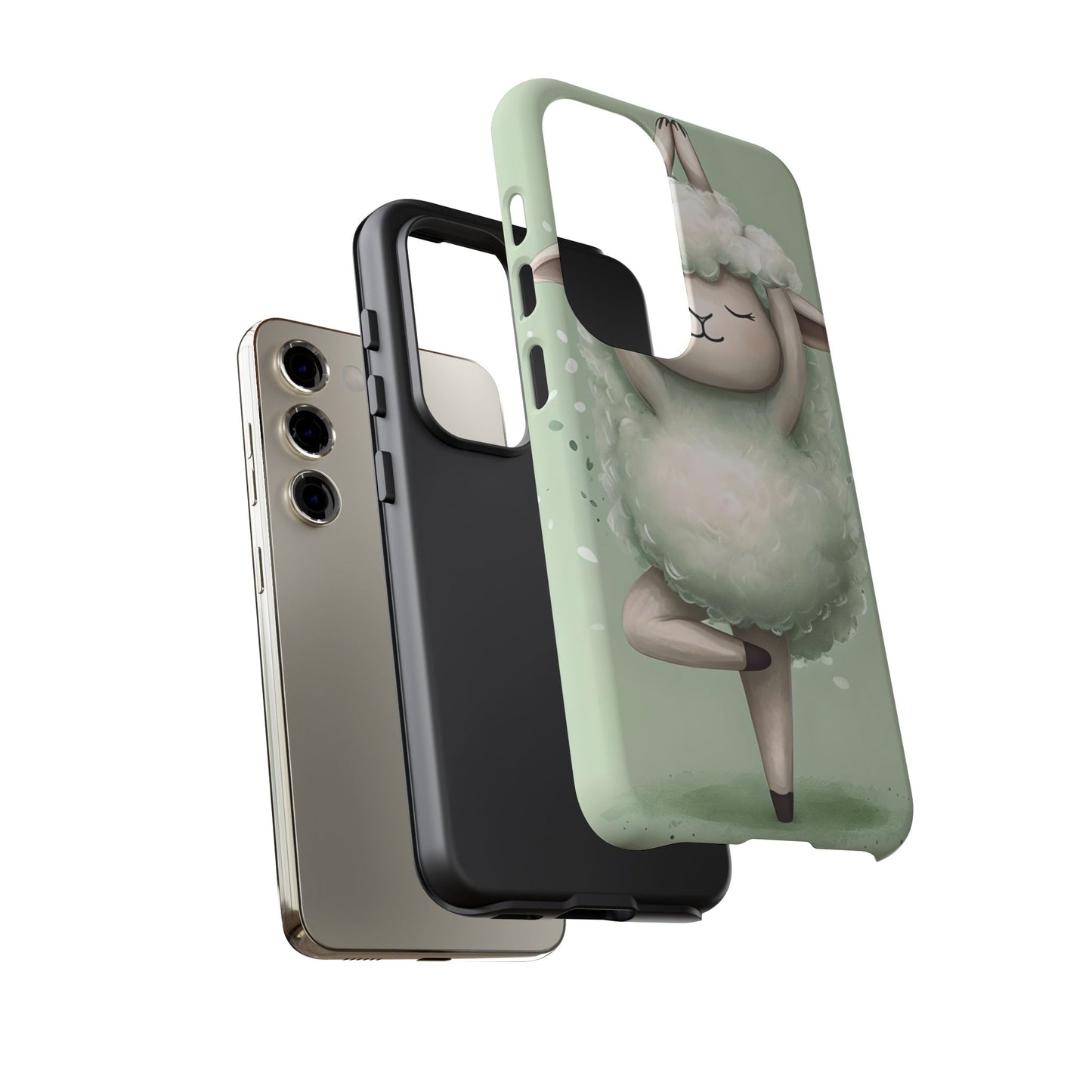 Cute Yoga Sheep Phone Case — Pastel Lamb Ballerina Protective Cover