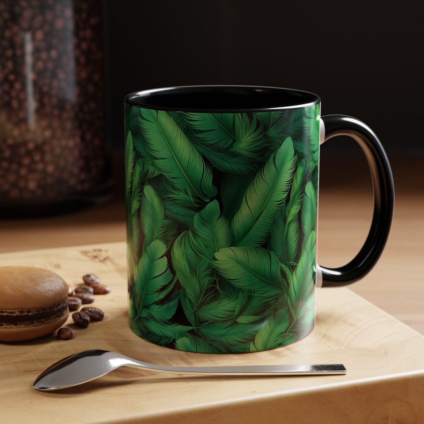 Tropical Leaf Coffee Mug - Green Botanical Drinkware, Ideal Gift for Nature Lovers, Home Decor, Tropical Theme, Eco-Friendly Beverage