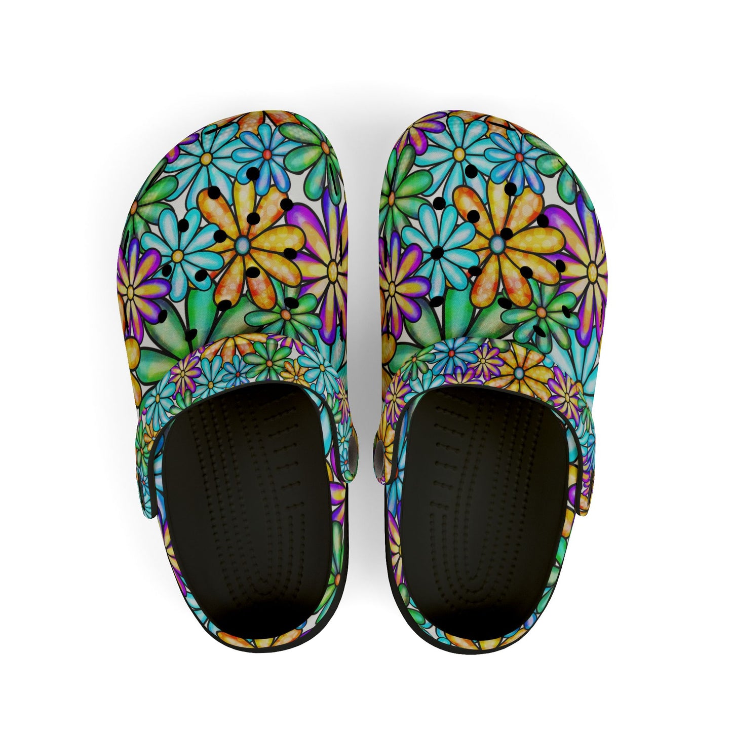 Colorful Floral Kid's EVA Foam Clogs, Fun Summer Shoes, Playful Garden Footwear, Kids' Comfort Sandals, Vibrant Outdoor Footwear