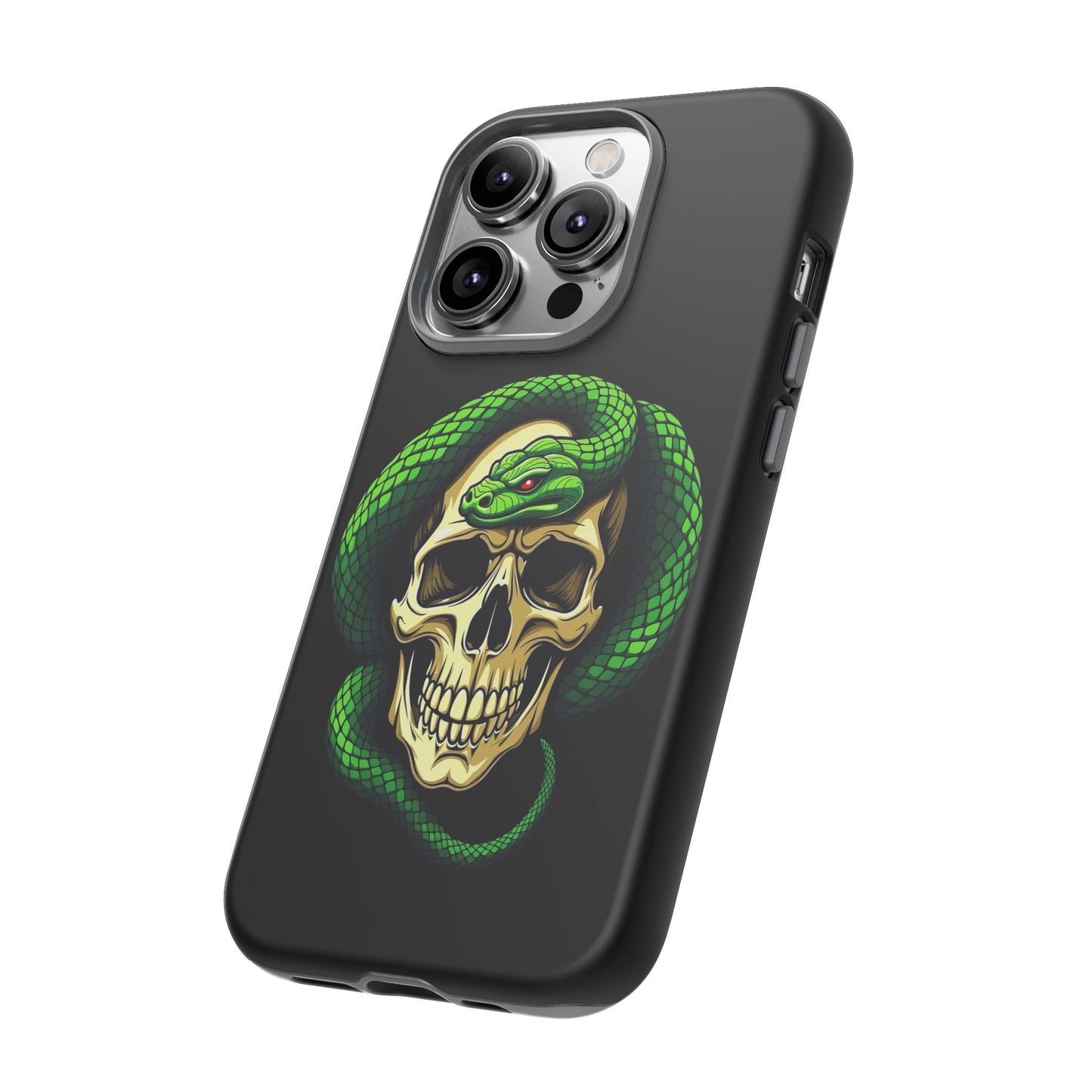 Skull & Snake Phone Case | Tough Cases, Protective Cover, Edgy Phone Accessories, Gothic Gift, Halloween Decor