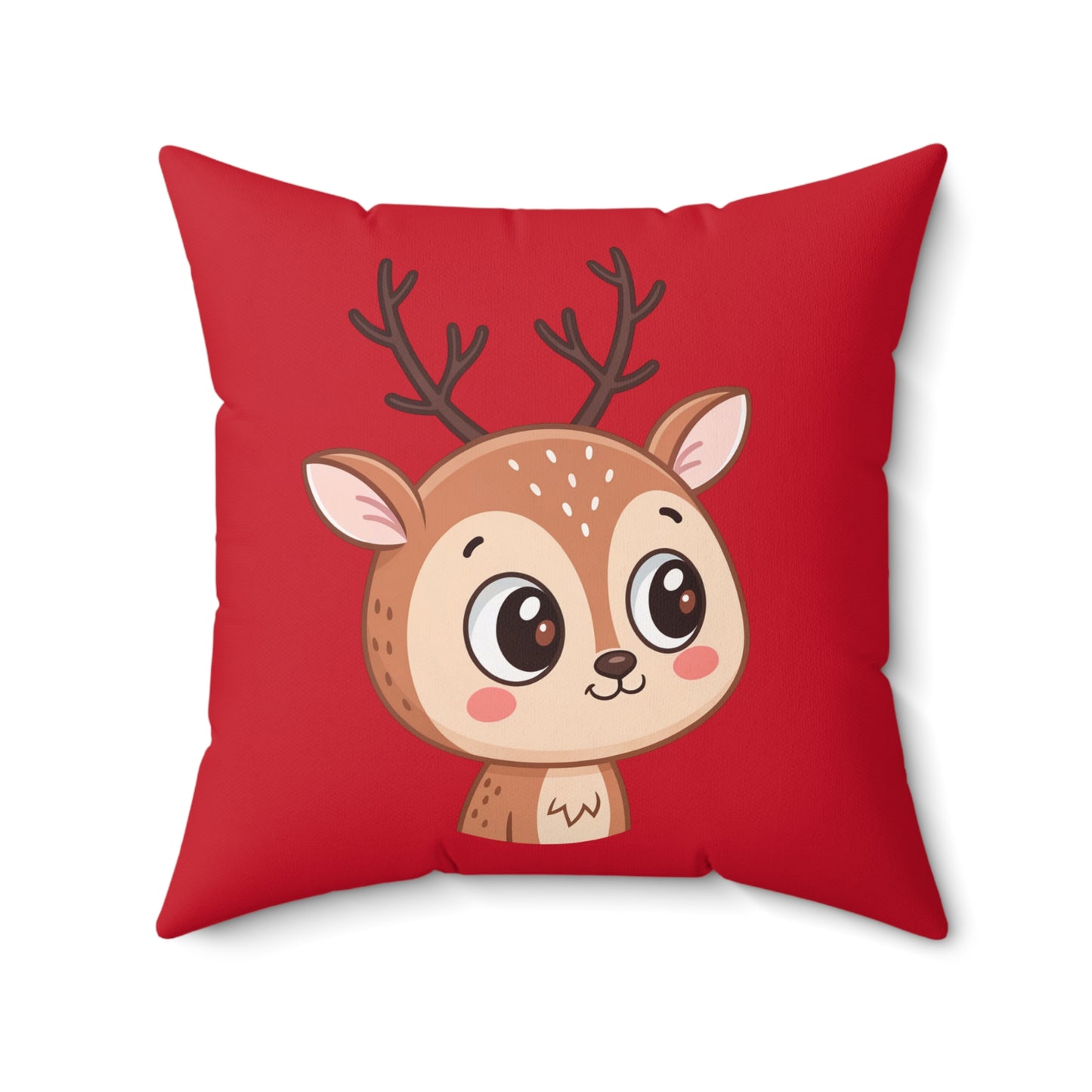 Adorable Reindeer Pillow, Cute Holiday Decor, Soft Accent Cushion, Cozy Christmas Gift, Festive Home Accessories, Kids Room Decoration