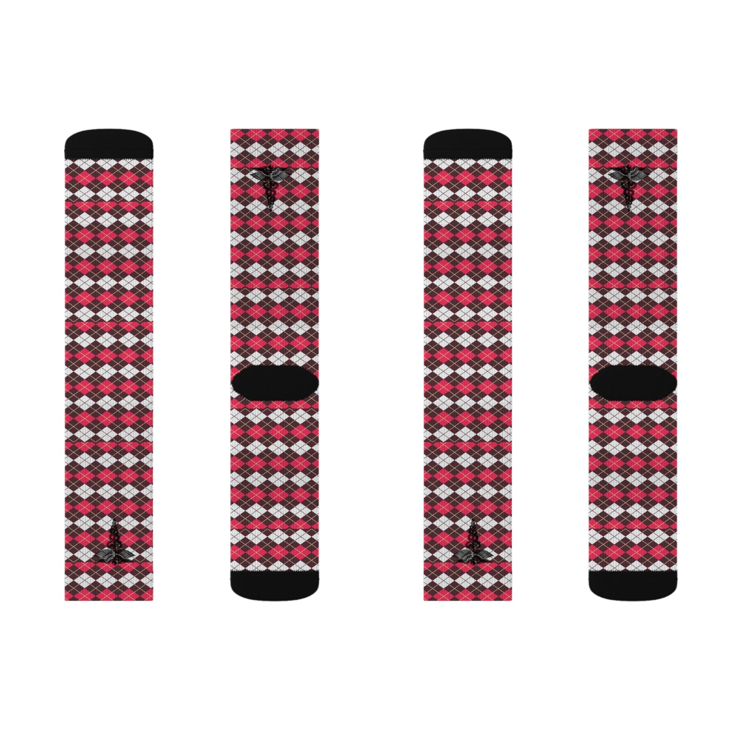 Plaid Pattern Socks - Cozy Gift, Casual Wear, Winter Fashion, Holiday Gifts, Sublimation Socks