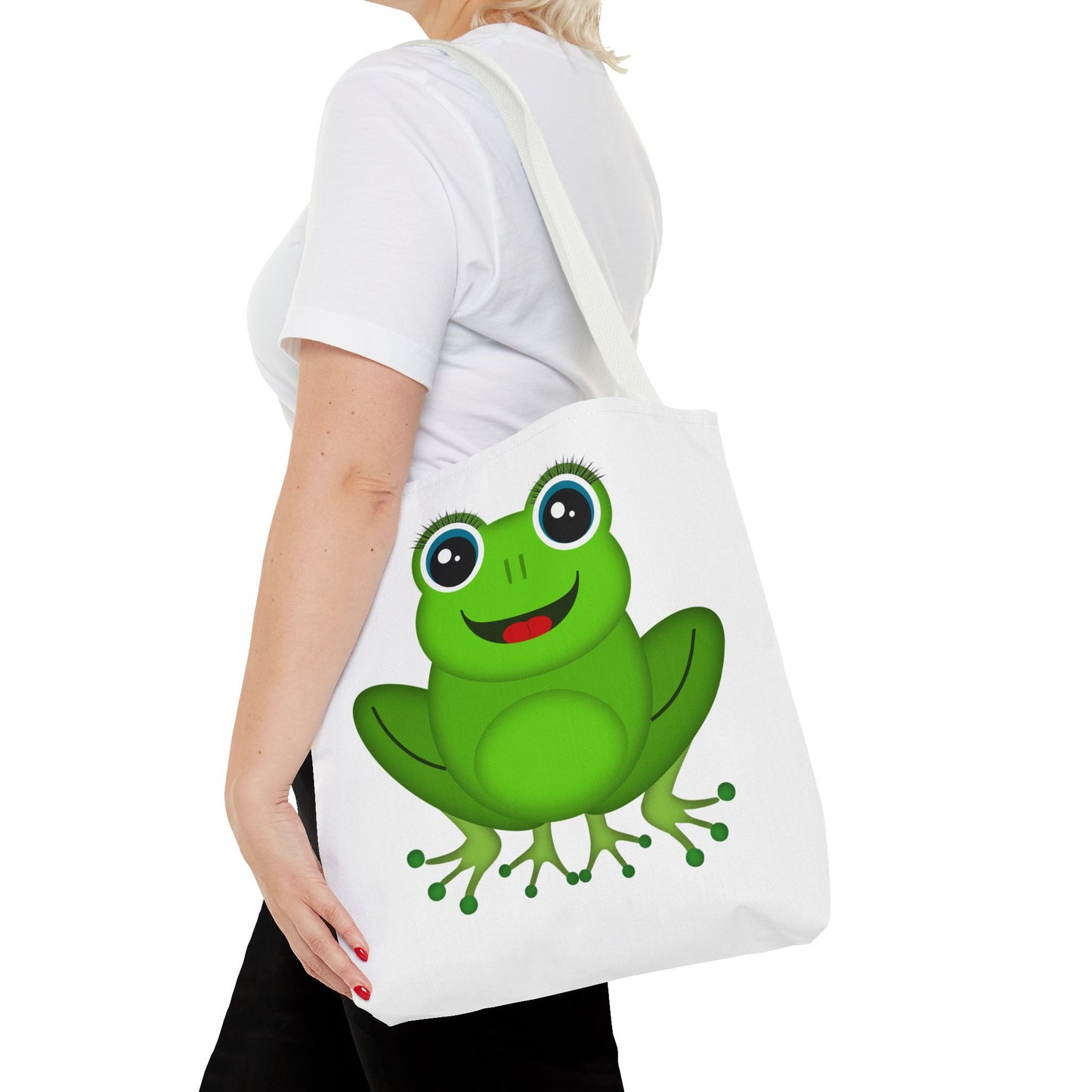 Cute Frog Tote Bag, Eco-Friendly Shopping Bag, Fun Gift for Kids, Frog Lovers, Bag for Nature Outings, Unique Frog Design
