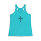 Cross Design Women's Tri-Blend Racerback Tank, Casual Wear, Workout Top, Summer Tee, Faith-Based Apparel, Gift for Her