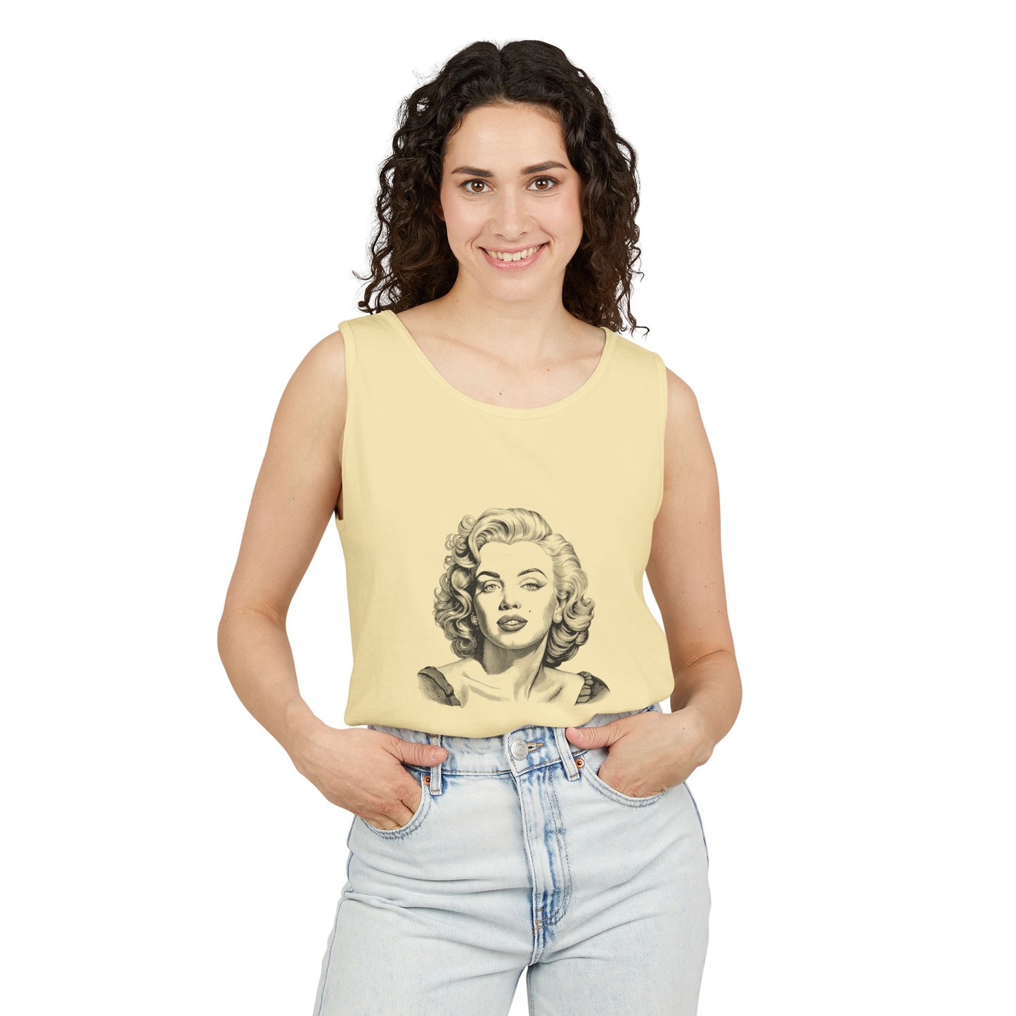Vintage Marilyn Monroe Tank Top for Unisex, Retro Beachwear, Summer Casual Style, Gift for Movie Lovers, Classic Graphic Apparel