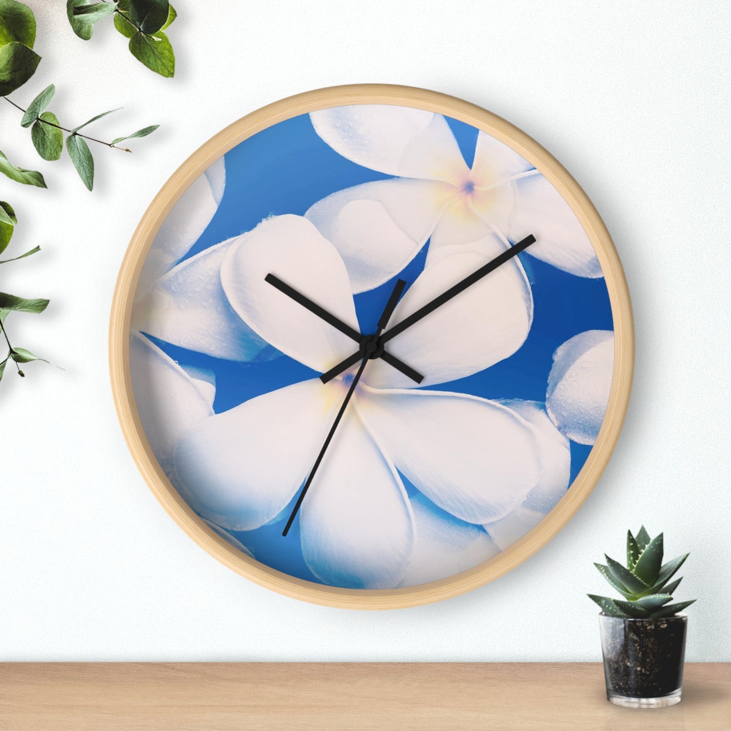 Serene Floral Wall Clock Perfect for Home Decor, Living Room